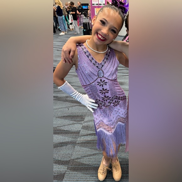 DANCE FLAPPER STYLE TAP COSTUME SIZE 9/10 - Picture 10 of 11